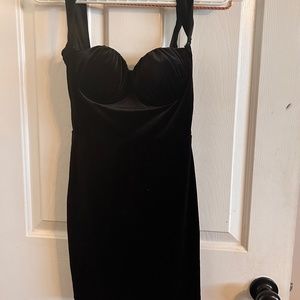 Windsor black velvet mini dress